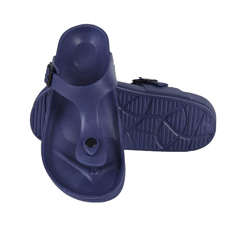 FUNKYMONKEY EVA Flip Flops Waterproof Adjustable Thong Sandals for Mens and Womens (8 M US, Navy/Flipflops) - Image 2